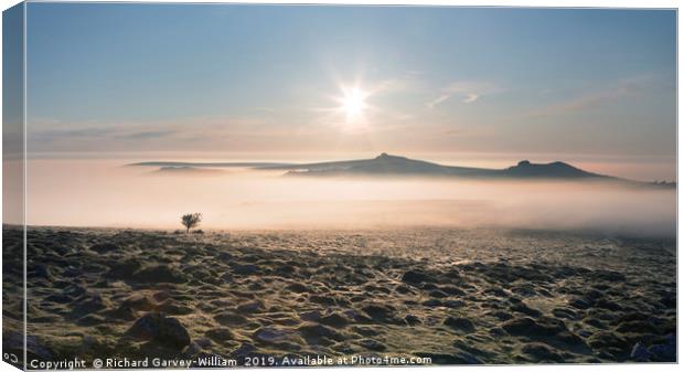 View from Top Tor to Haytor at Sunrise Canvas Print by Richard GarveyWilliams