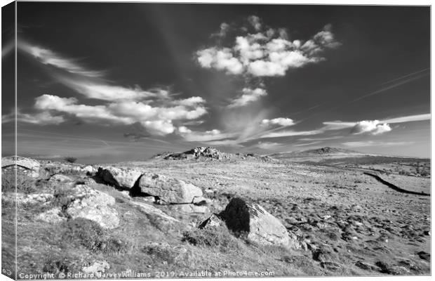 Saddle and Rippon Tors Canvas Print by Richard GarveyWilliams