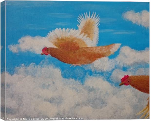 Chicken Squadron Canvas Print by Steve Boston