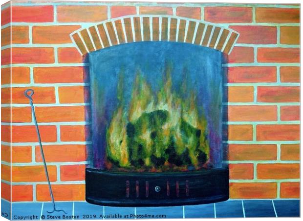 A Roaring Fire Canvas Print by Steve Boston