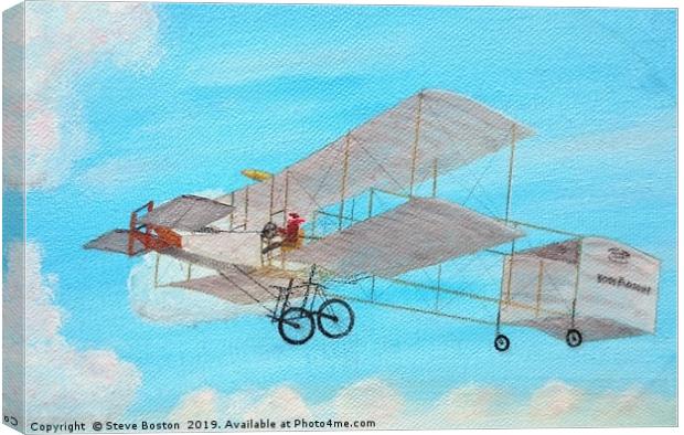 1908 Farman-Voisin Biplane Canvas Print by Steve Boston