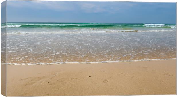 Surf at St. Ives Bay Canvas Print by Brenda Belcher