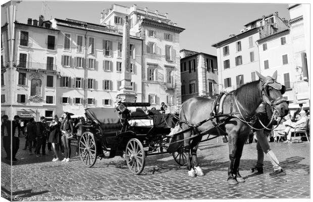 Rome, Piazza Parthenon  Canvas Print by M. J. Photography