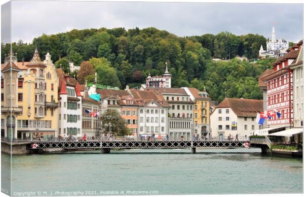  Lucerne in a beautiful summer day in Switzerland Canvas Print by M. J. Photography