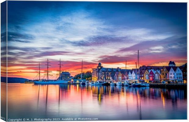 Bergen, Norway  Canvas Print by M. J. Photography