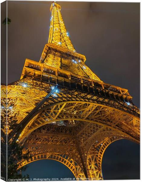 Eiffel Tower in Paris, France Canvas Print by M. J. Photography