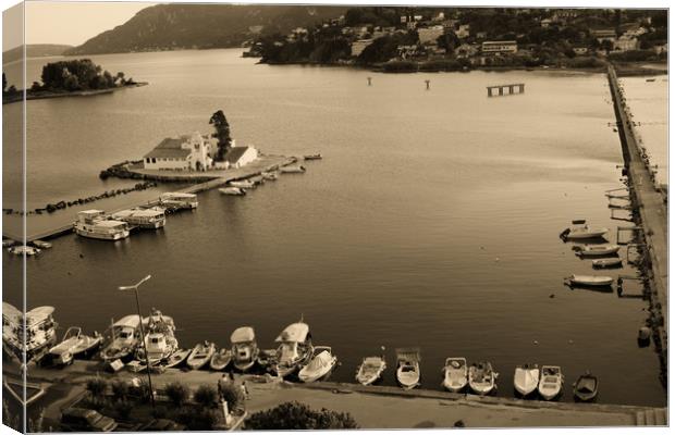 church on Corfu island in Greece Canvas Print by M. J. Photography