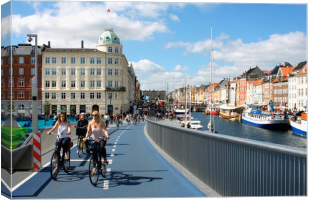Inderhavnsbroen bridge in Copenhagen - Denmark Canvas Print by M. J. Photography