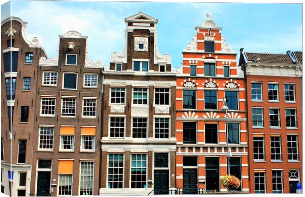 Amsterdam is a fascinating architecture mixture of Canvas Print by M. J. Photography