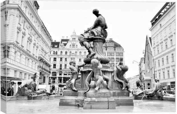 The Donner Fountain (Donnerbrunnen) in Neuer Markt Canvas Print by M. J. Photography
