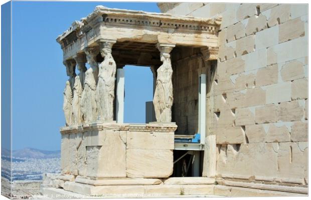  Erechtheion with famous Caryatids Canvas Print by M. J. Photography