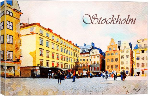Stortorget Square in Stockholm Canvas Print by Wdnet Studio
