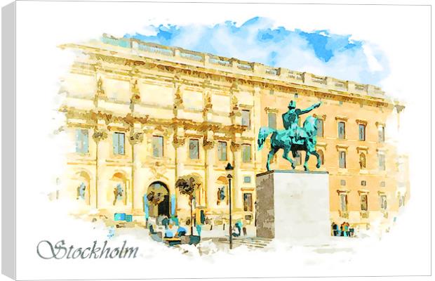 The Royal Palace in Stockholm Canvas Print by Wdnet Studio
