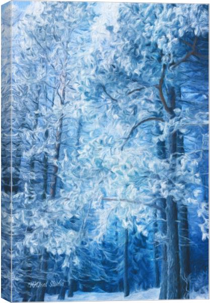 Beautiful winter forest Canvas Print by Wdnet Studio