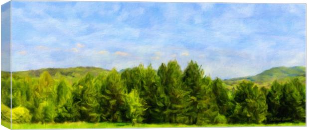 Summer forest and blue sky Canvas Print by Wdnet Studio