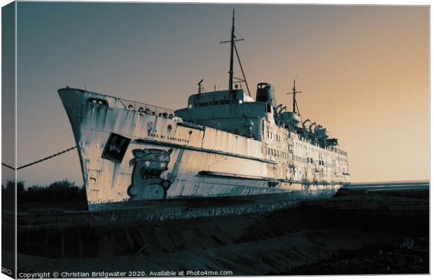 Abandoned cruise ship Canvas Print by Christian Bridgwater