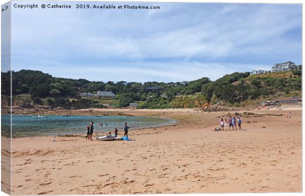 Portelet Bay, Jersey 21 July 2019: Holiday makers  Canvas Print by Rocklights 