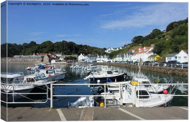 Rozel harbour in Jersey Canvas Print by Rocklights 