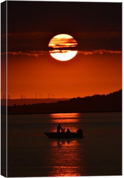 Sunset fishing Canvas Print by Duane evans