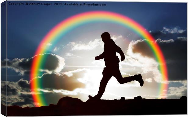 Rainbow runner. Canvas Print by Ashley Cooper
