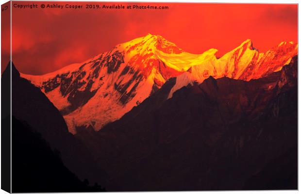 Alpenglow. Canvas Print by Ashley Cooper