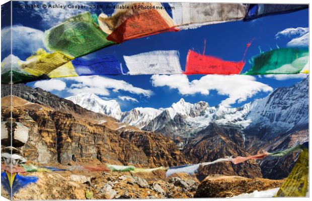 Prayer Flags. Canvas Print by Ashley Cooper