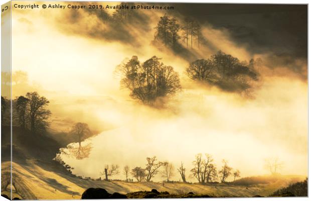 Loughrigg Tarn Canvas Print by Ashley Cooper