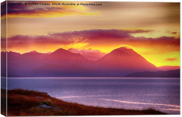 Red Cuillin. Canvas Print by Ashley Cooper