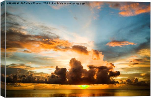 Sunset from Funafuti  Canvas Print by Ashley Cooper