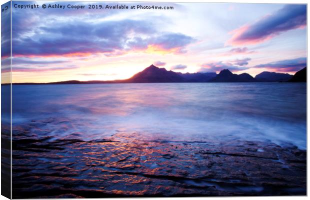 Cuillin sunset. Canvas Print by Ashley Cooper