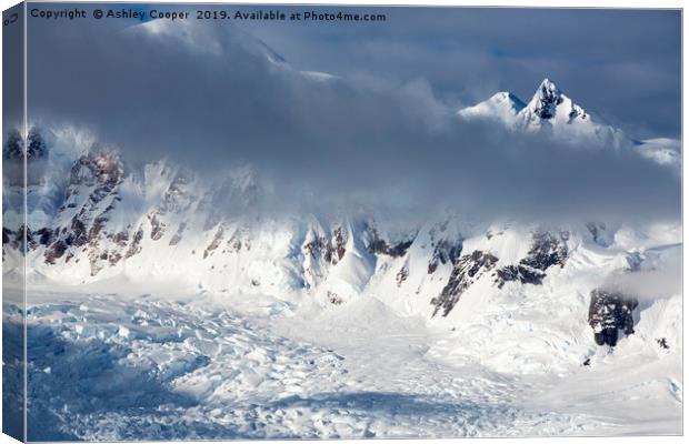 Glacial peak. Canvas Print by Ashley Cooper