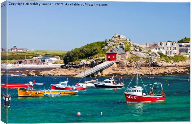 Scilly boats. Canvas Print by Ashley Cooper