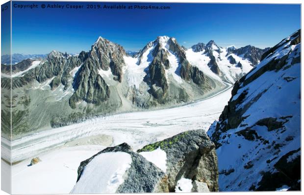 Mer Du Glace.  Canvas Print by Ashley Cooper