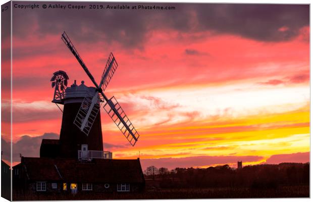 Cley Mill. Canvas Print by Ashley Cooper