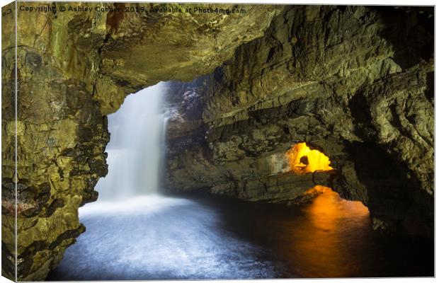 Smoo cave. Canvas Print by Ashley Cooper