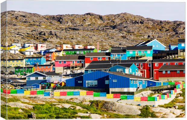 Greenland houses. Canvas Print by Ashley Cooper