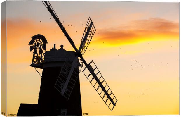 Cley mill sunset. Canvas Print by Ashley Cooper