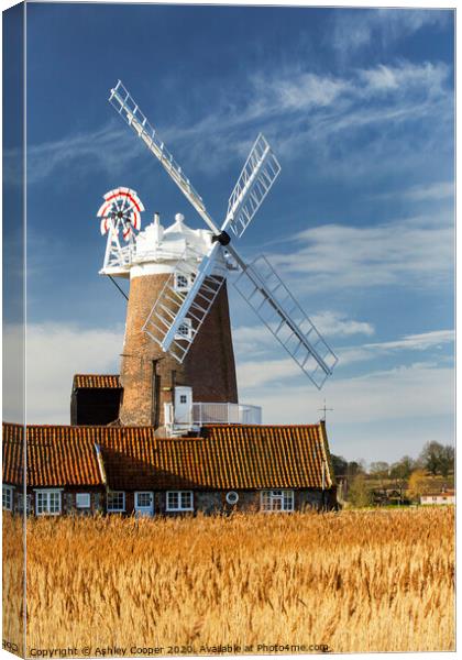 Cley mill autumn Canvas Print by Ashley Cooper
