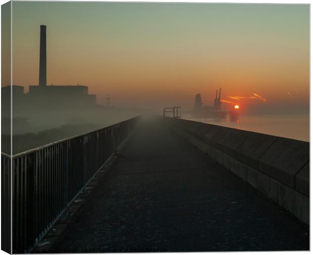 Tilbury Power Station at sunrise Canvas Print by Peter Smith