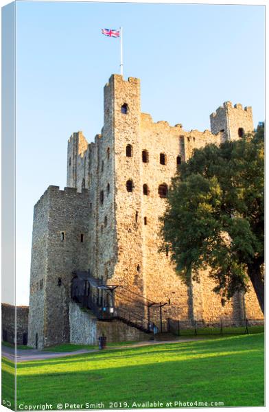 Rochester Castle, Rochester ,Kent ,UK Canvas Print by Peter Smith