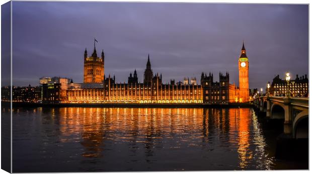 Palace of Westminster at night Canvas Print by Jelena Maksimova