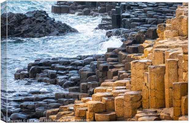 Abstract  view of the Giants Causeway Canvas Print by gary telford