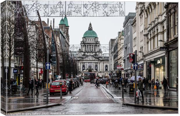 Belfast city hall Canvas Print by gary telford