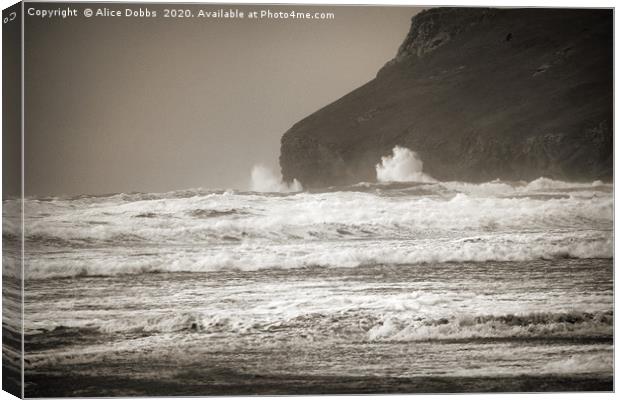 Stormy Kernow Canvas Print by Alice Dobbs