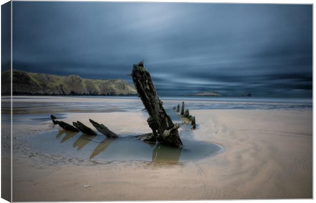 Helvetia Ship Wreck Canvas Print by Stephen Marsh