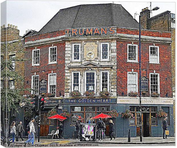 The Golden Heart Public House, Trumans, Spitalfiel Canvas Print by John Chapman