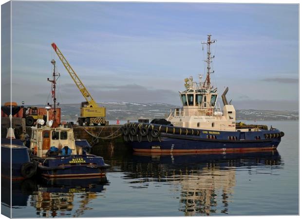 Tug boats on the Clyde Canvas Print by Martin Smith