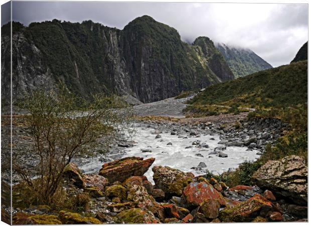 Glacial stream, New Zealand Canvas Print by Martin Smith