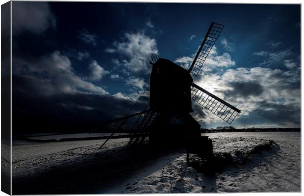 Winter Windmill Canvas Print by Andy Bennette