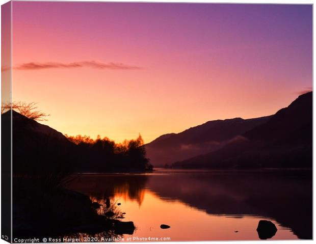 Loch Voil Sunset Canvas Print by Ross Harper